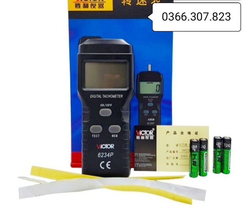 Máy đo tốc độ vòng quay động cơ laser VICTOR 6234P (mẫu mới 2025)   | Tính năng bộ nhớ tự động   | Giá trị tối đa/giá trị tối thiểu/giá trị cuối cùng   | Dụng cụ đo lường   | Thước cân & thước dây