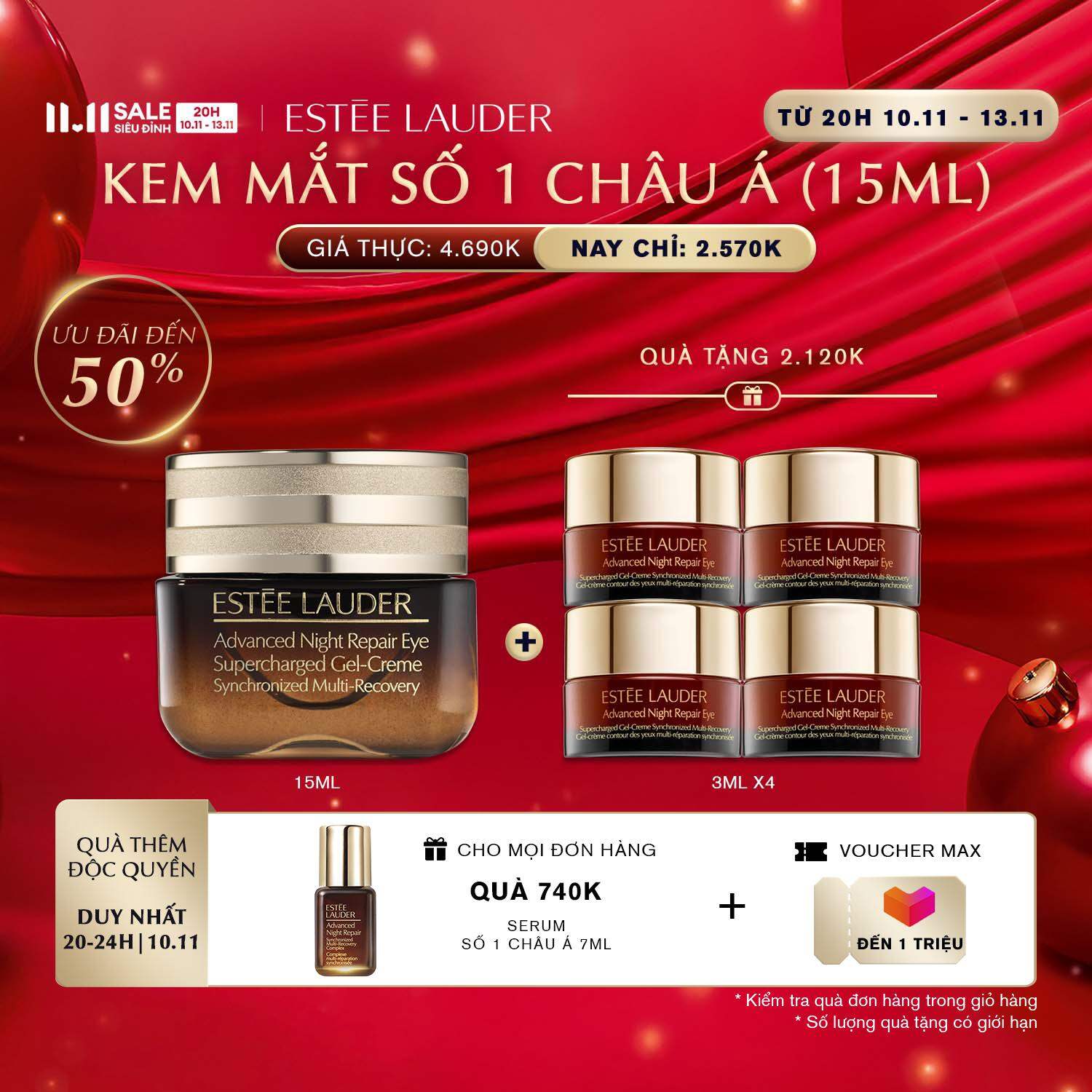 [ĐỘC QUYỀN 11.11] [SIÊU PHẨM MỚI] Kem mắt dạng gel Estee Lauder Advanced Night Repair Eye Supercharg