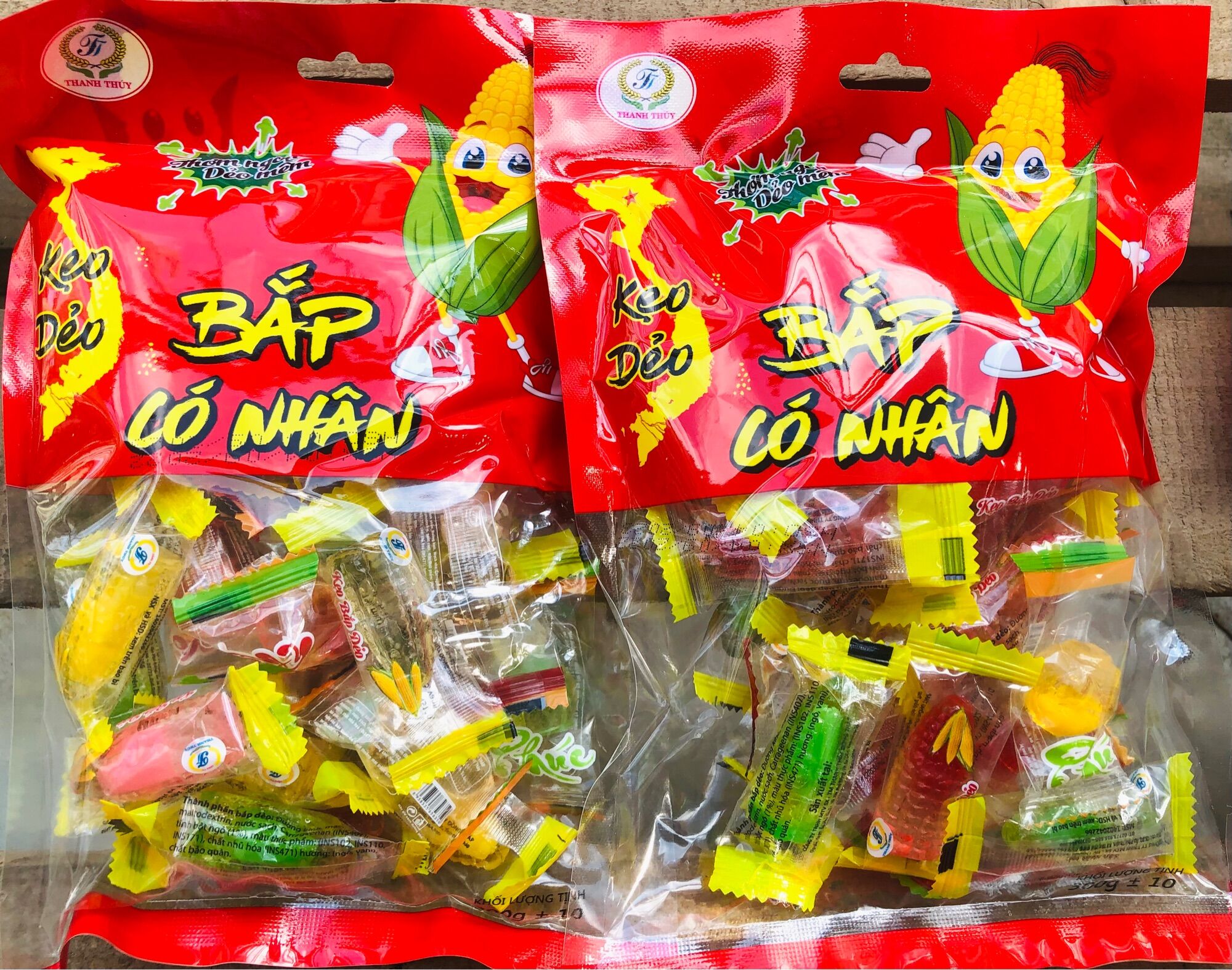 Kẹo Bắp Dẻo Trong Suốt Có Nhân 300gram