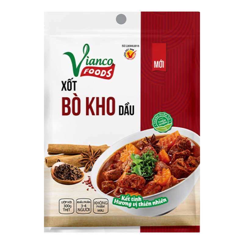 Xốt cà ri dầu/Bò kho dầu Vianco gói (18g)