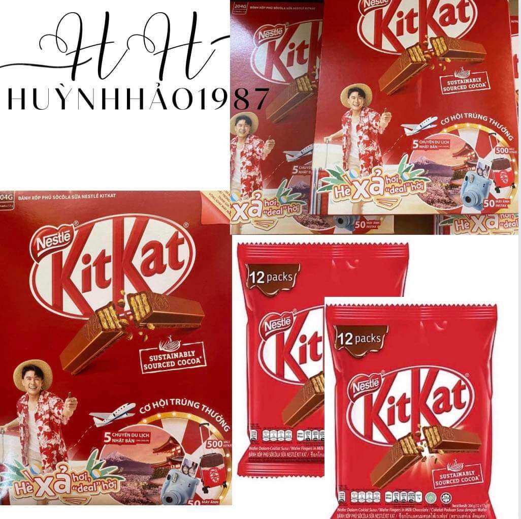 Bánh xốp sô-cô-la kitkat - Bịch 6 thanh 102g