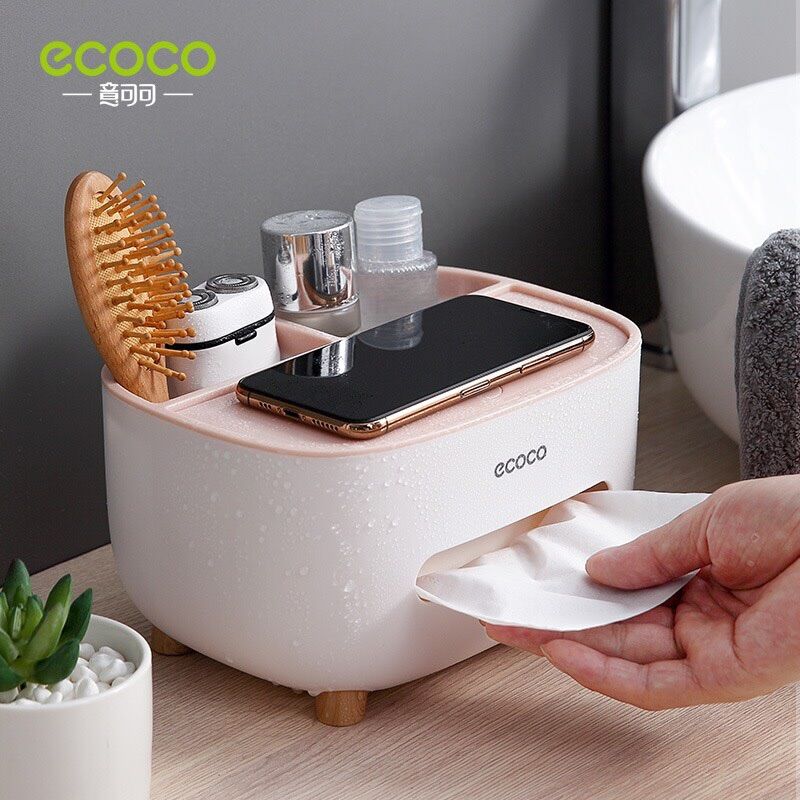Hộp đựng khăn giấy để bàn đa năng Ecoco