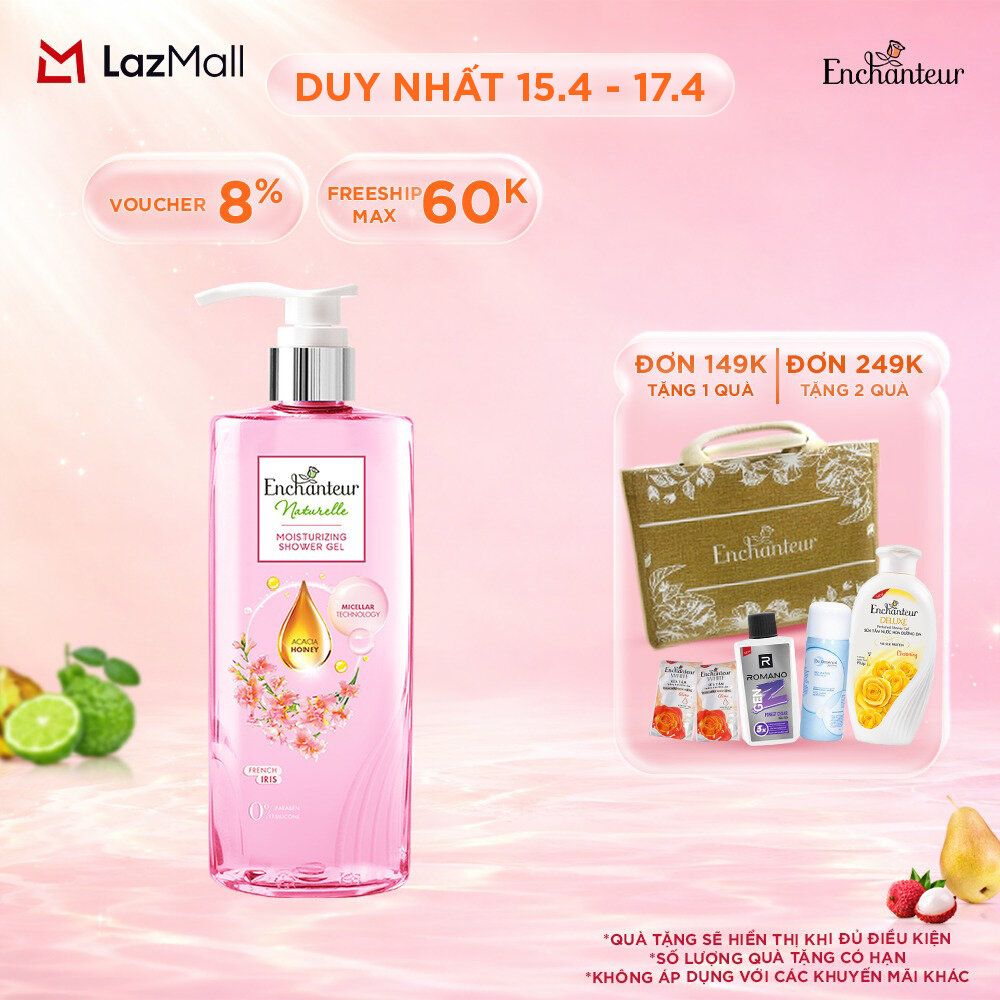 Sữa tắm Naturelle Rose/ Iris/ Lavender 510g + Tặng Túi sữa tắm 200g (mùi ngẫu nhiên)