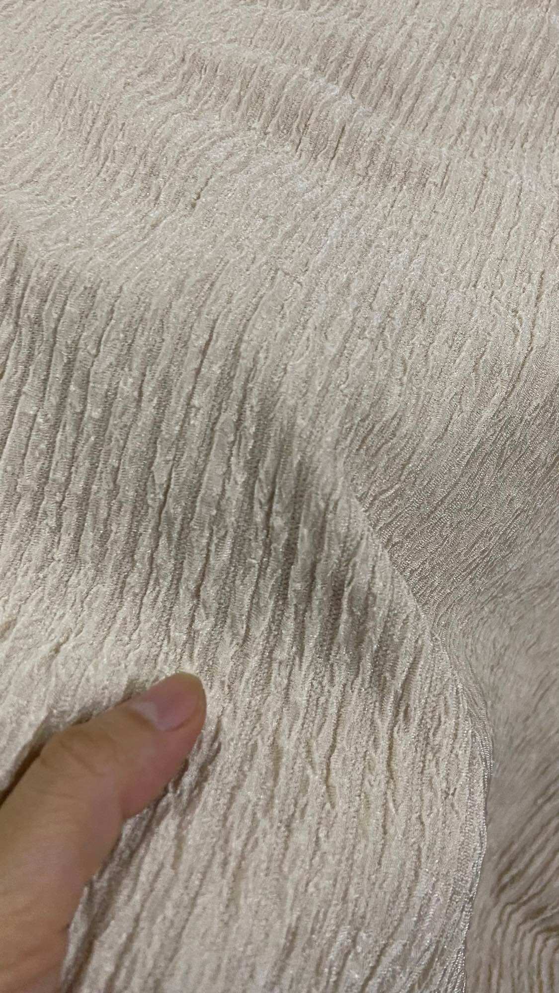 1m x 1m6 vải thun xốp Nhật màu kem hàng loại 1