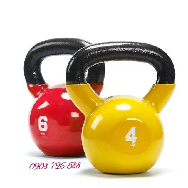 Tạ bình vôi,tạ quai xách, tạ ấm 6kg - kettlebell bọc cao su cao cấp chính hãng iron bull