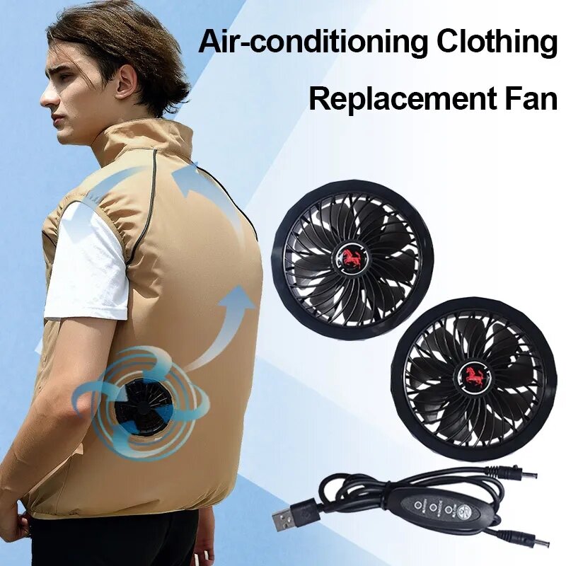 1 đôi quạt áo điều hòa + cáp chống nước chạy điện 12V công nghệ không chổi than bền bỉ mạnh mẽ