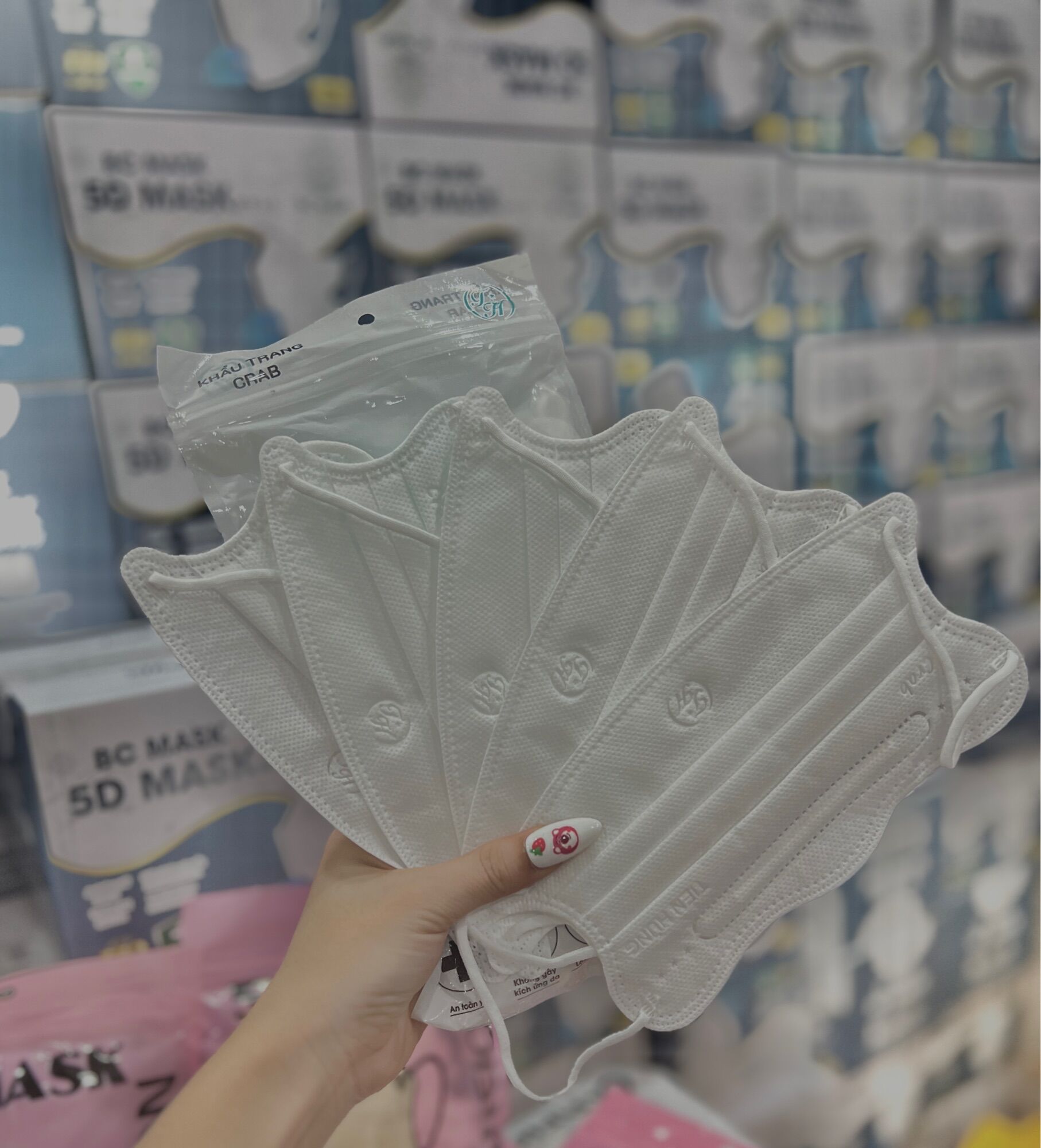 Combo 50c khẩu trang càng cua tiến hùng trắng