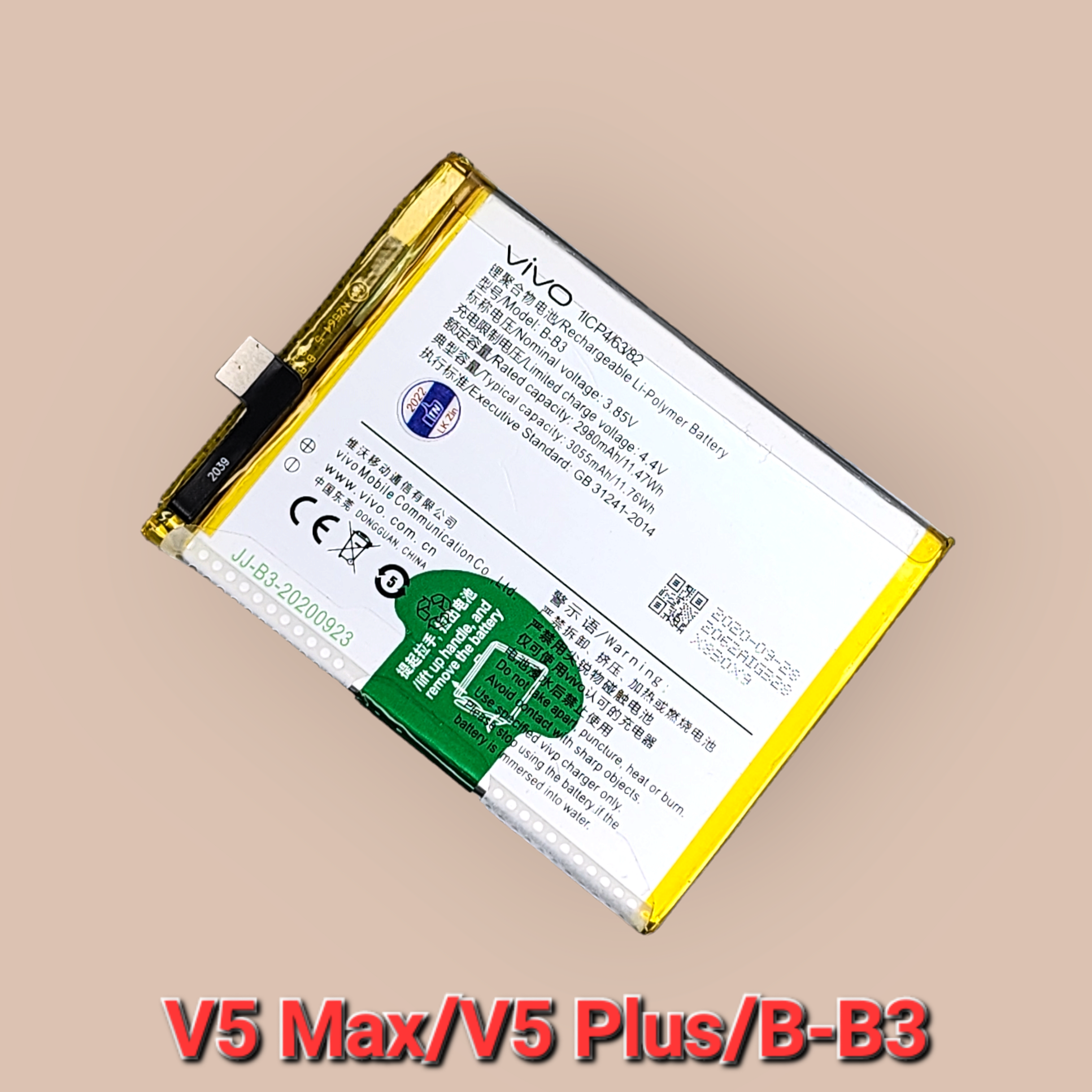 Pin vivo x9/x9s/v5 max/v5 plus/b-b3 zin hãng