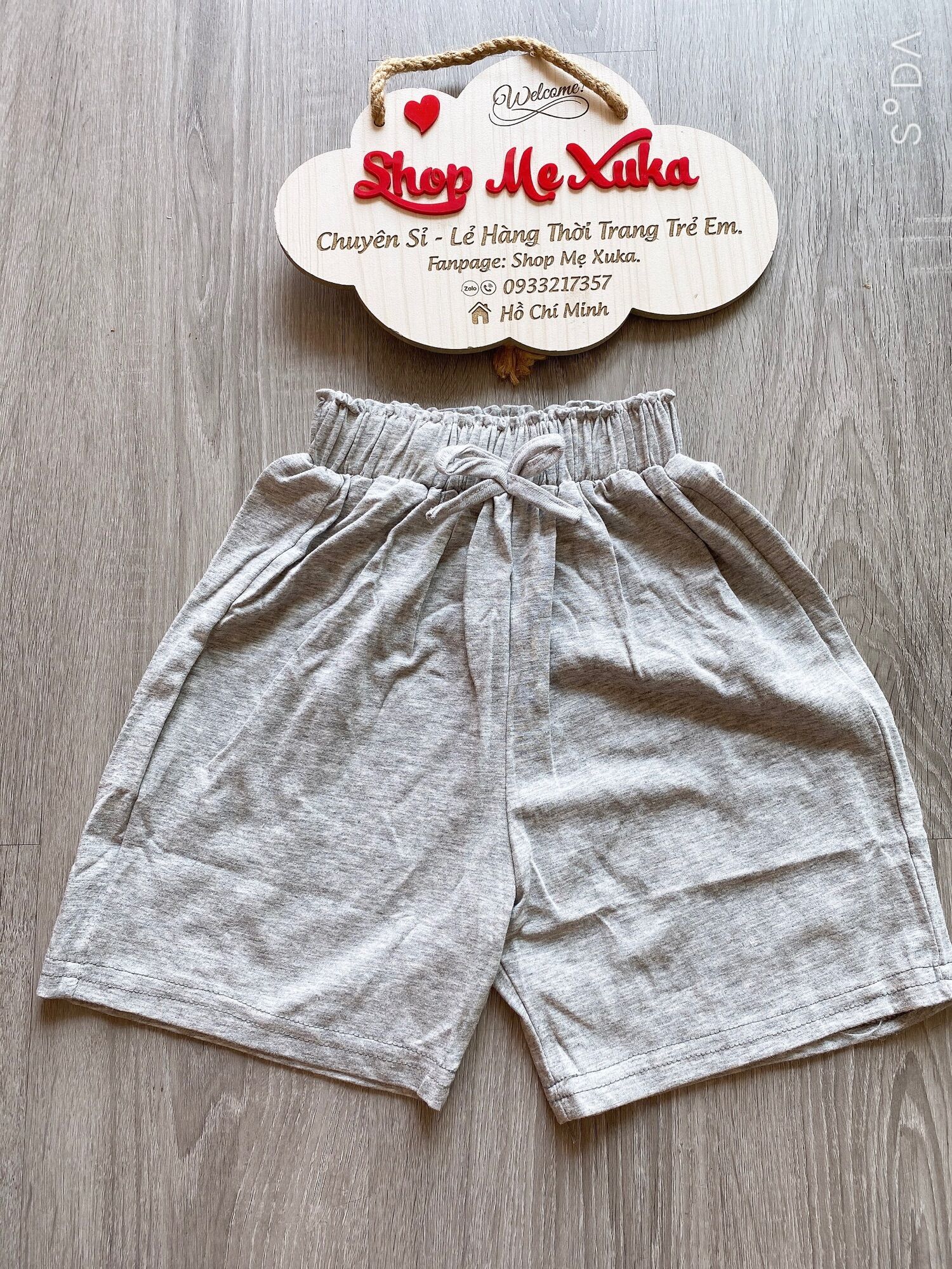Quần thun đùi cotton HM bé gái