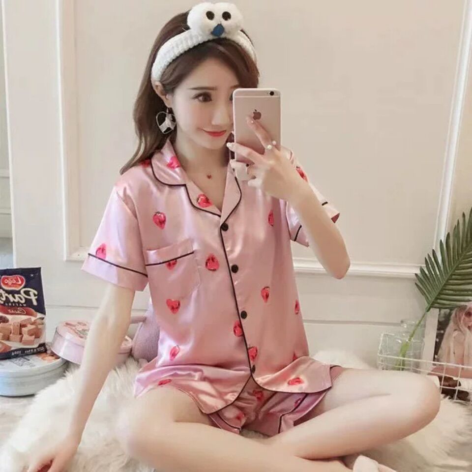 [HCM]SET BỘ NGỦ ĐÙI PIZAMA PHI LỤA - S199