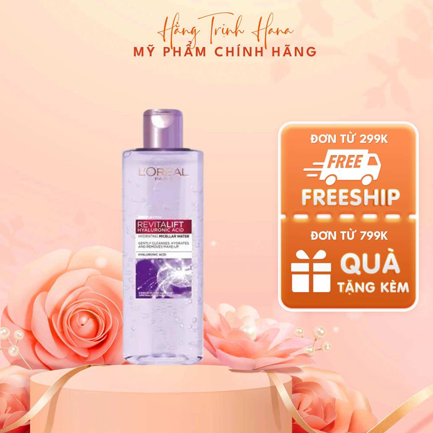 Nước Tẩy Trang L'Oreal Micellar Water Hyaluronic Acid 400ml