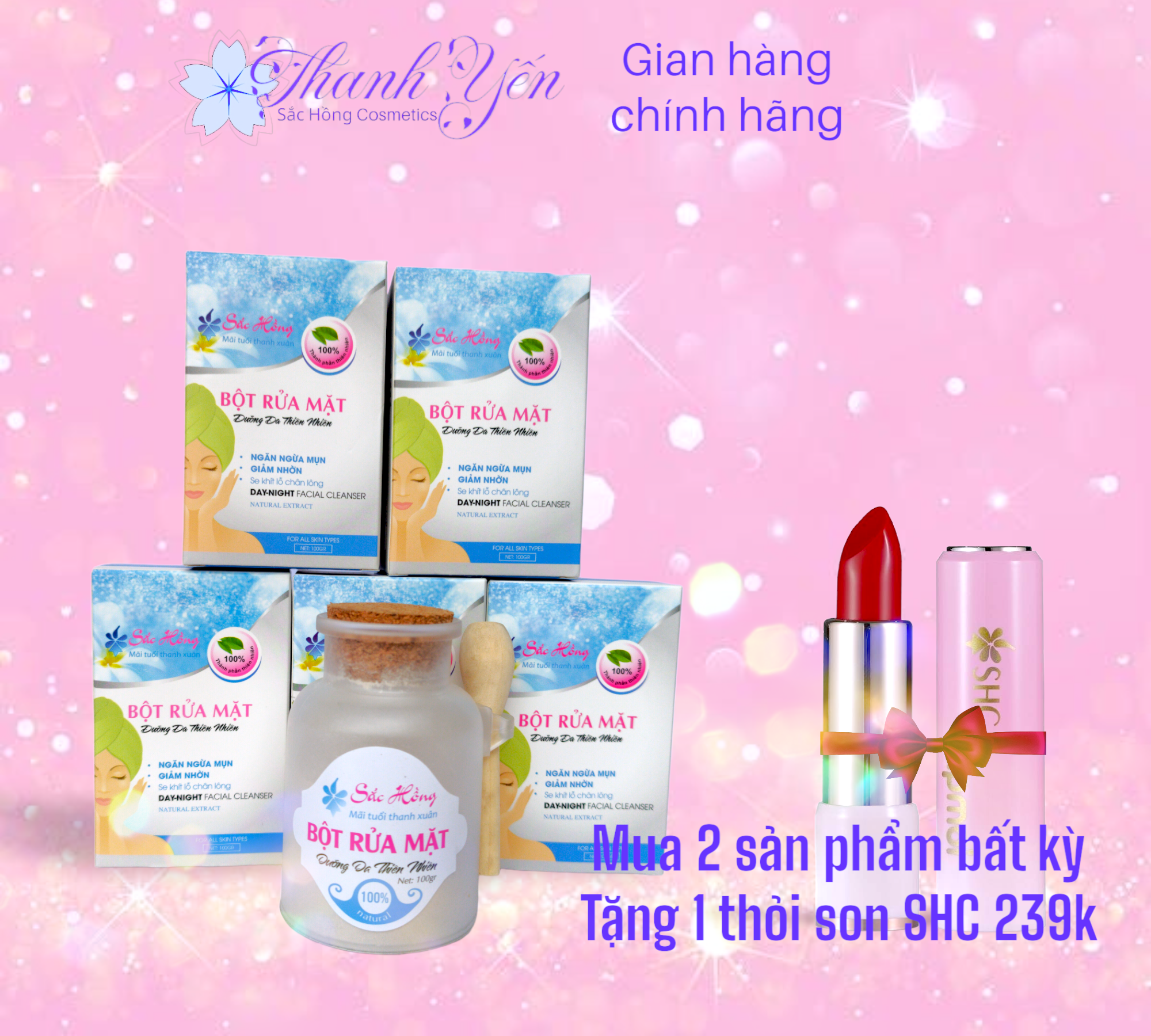 SỈ 5 BỘT RỬA MẶT - GIẢM NHỜN - NGĂN NGỪA MỤN