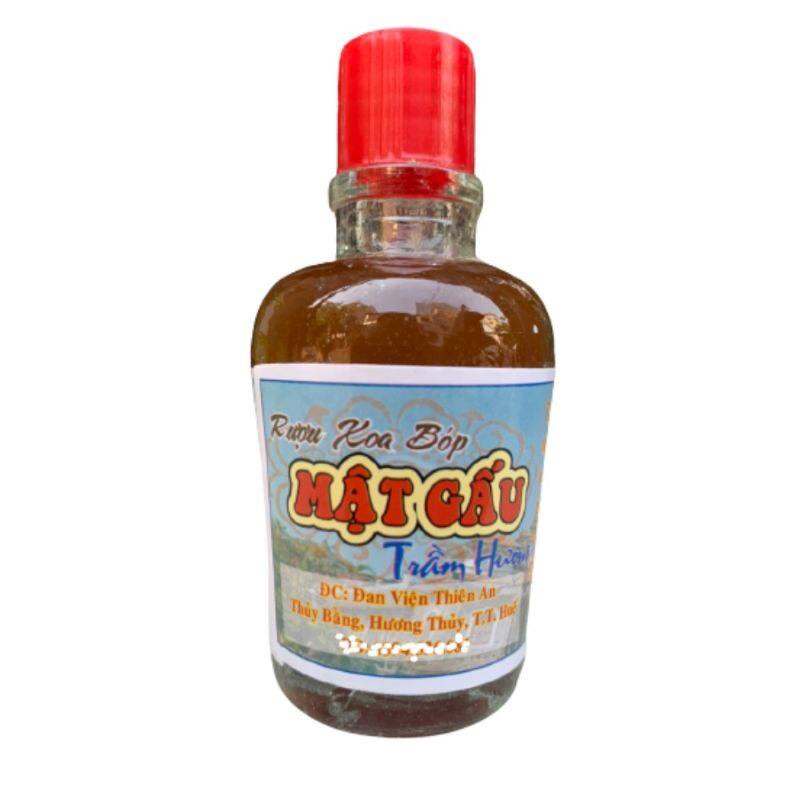 Dầu xoa bóp mật gấu trầm hương chai 35ml. Rượu xoa bóp cây mật gấu trầm hương, rượu xoa bóp đan viện thiên an huế, dầu xoa bóp giảm đau nhức xương khớp.