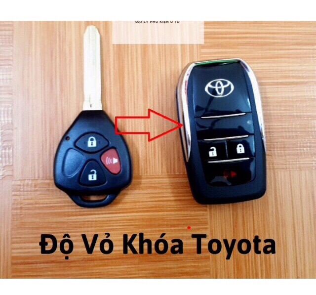 Vỏ chìa khoá độ gập Toyota 3 NÚT Innova, Fortuner, Vios, Yaris, corolla, Altis, Camry...