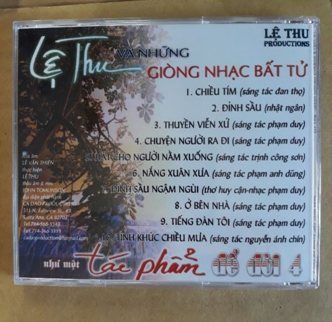 Bộ 5 cd Lệ Thu F1 phono