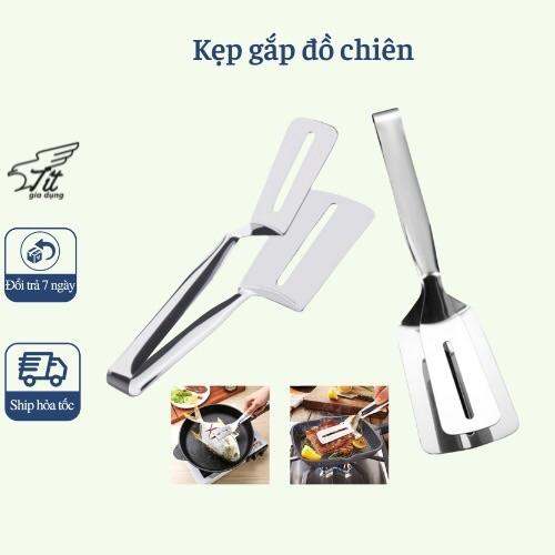 Kẹp inox gắp thức ăn, kẹp gắp đồ ăn, xẻng lật thức ăn đồ chiên, đồ nóng
