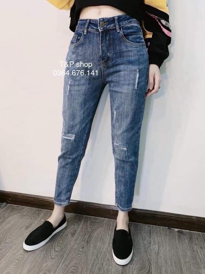 [HCM]Quần jean baggy rách bigsize co dãn