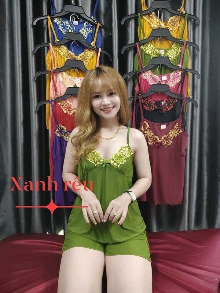 [Có size 40-75kg] Bộ đùi thun lạnh 2 dây phối ren hoa sexy