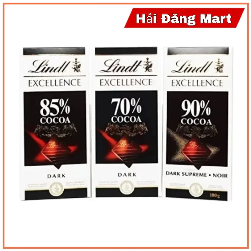 Socola Lindt Excellence Dark 70%, 85%, 90% Cacao (100g)