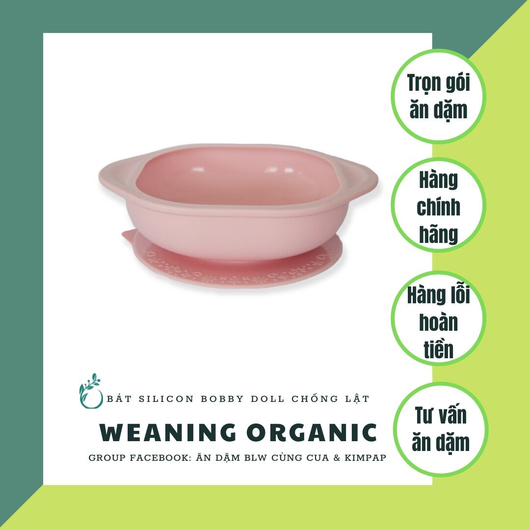 Bát chén ăn dặm silicon chống đổ Bobby Doll cho bé