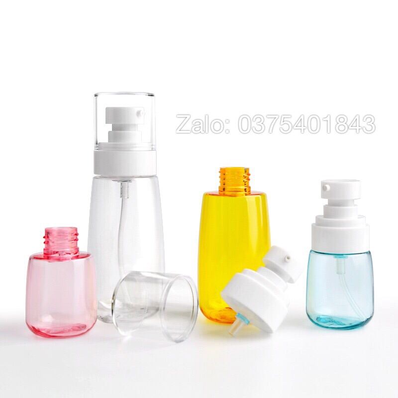Chai xịt phun sương chiết mỹ phẩm nhiều màu dáng bầu tròn