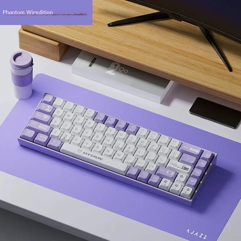 Ajazz ak680 bàn phím cơ 68 phím chơi game có dây laptop nhỏ gọn tương thích với trà hoặc trục đỏ tùy chọn giao diện usb