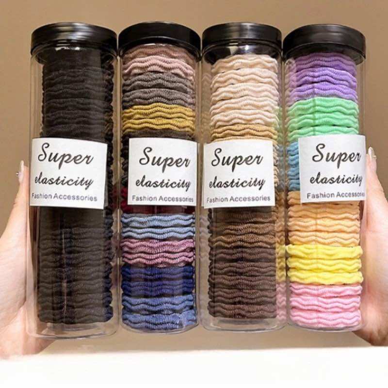 🌈Hộp 20 sợi thun cột tóc phong cách GỢN SÓNG bản to mềm mịn chắc chắn H47