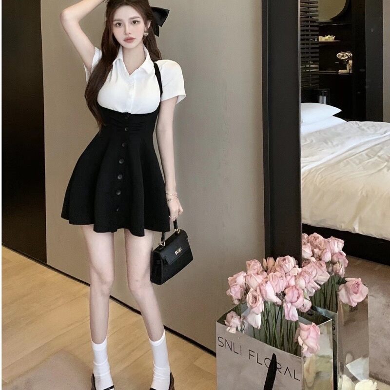Set áo sơ mi kèm yếm