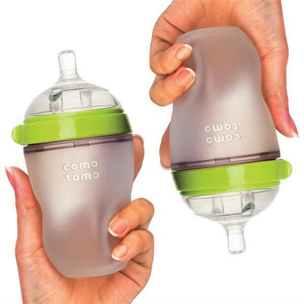 Bình sữa comotomo 250ml màu xanh [Tặng tay cầm cho bé]