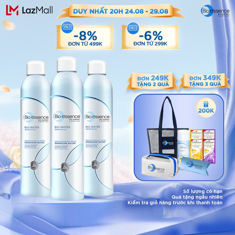 Combo 3 Chai Nước khoáng dưỡng da ẩm mượt mịn màng Bio-Essence Bio-Water Water Energizing 300ml