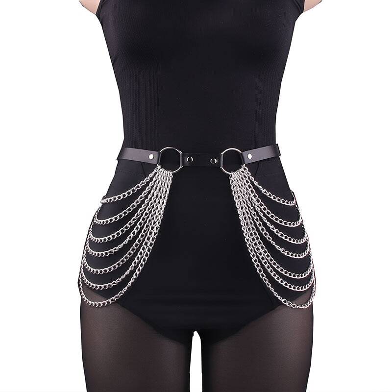 Nữ Gợi Cảm Dây Nịt Da Eo Dây Corset Gothic Phụ Kiện Thời Trang Đùi Dây Xích Dây Có Thể Điều Chỉnh Eo Đùi Áo