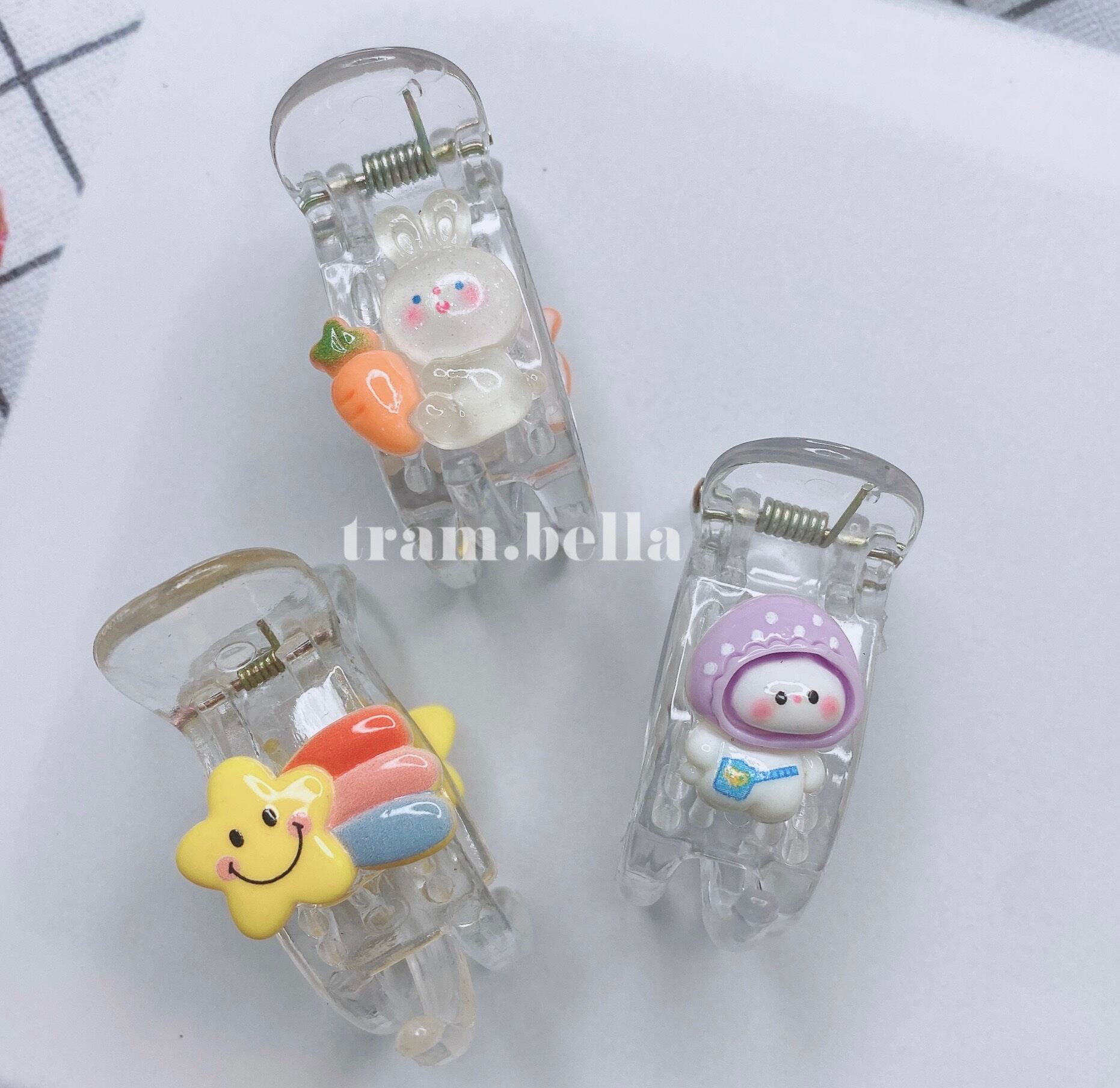 Kẹp tóc càng cua 3 răng hình dễ thương tram.bella