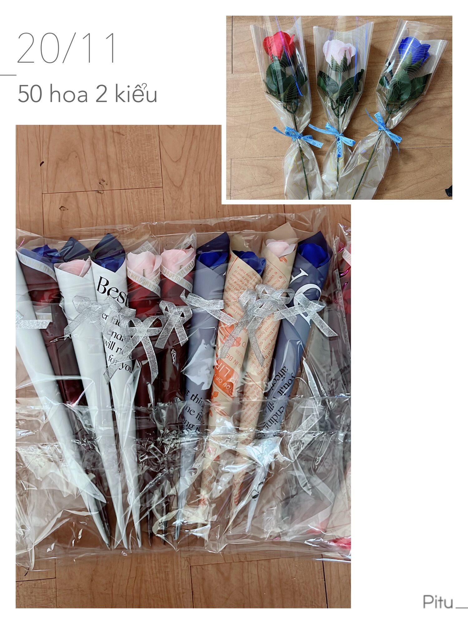 Hoa hồng sáp sỉ 50 bông ốc quế