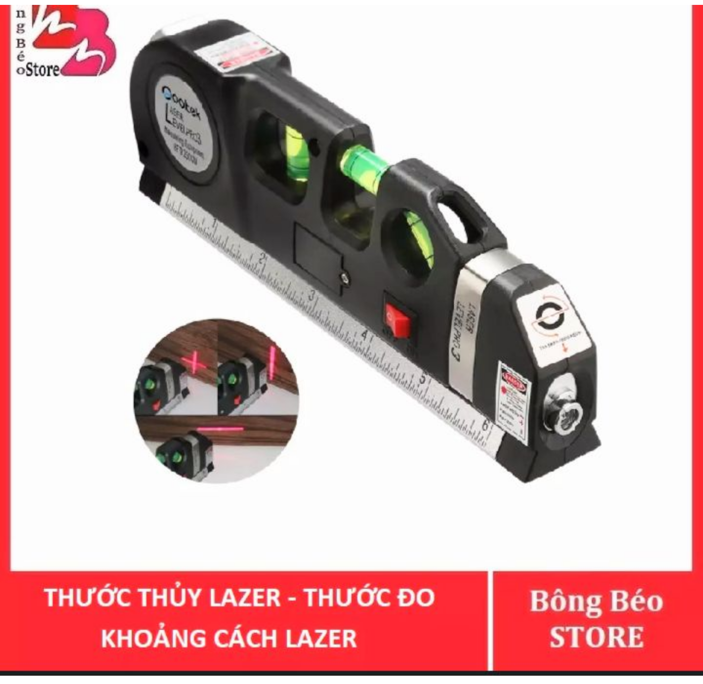 Bộ thước đo laser thước đo xây dụng đa năng hàng chuẩn