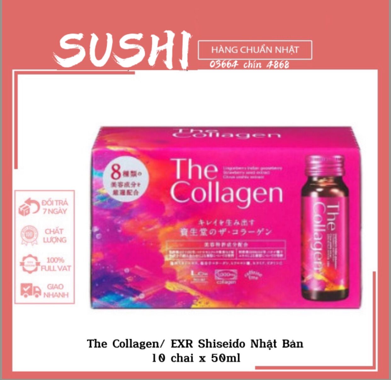 Collagen shiseido dạng nước - bổ sung collagen thầƞ tốc cho làn da căng tràn sức sống.