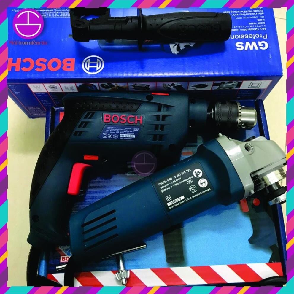 Bộ combo khoan cầm tay bosch + máy mài cầm tay bosch lõi đồng 100% . .
