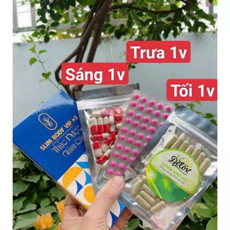 { Combo 3 Móm } SLIM BODY VIP X3 Giảm Cân Cấp Tốc Trị Lờn Hiệu Quả