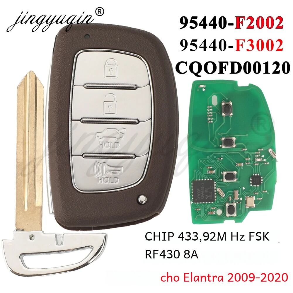 Jingyuqin Hyundai Elantra 2019 2020 Thông Minh Chìa Khóa Xe Ô Tô Điều Khiển Từ Xa 4 Nút Fob 433 Mhz 8a Chip Abs Bảng Mạch Kim Loại