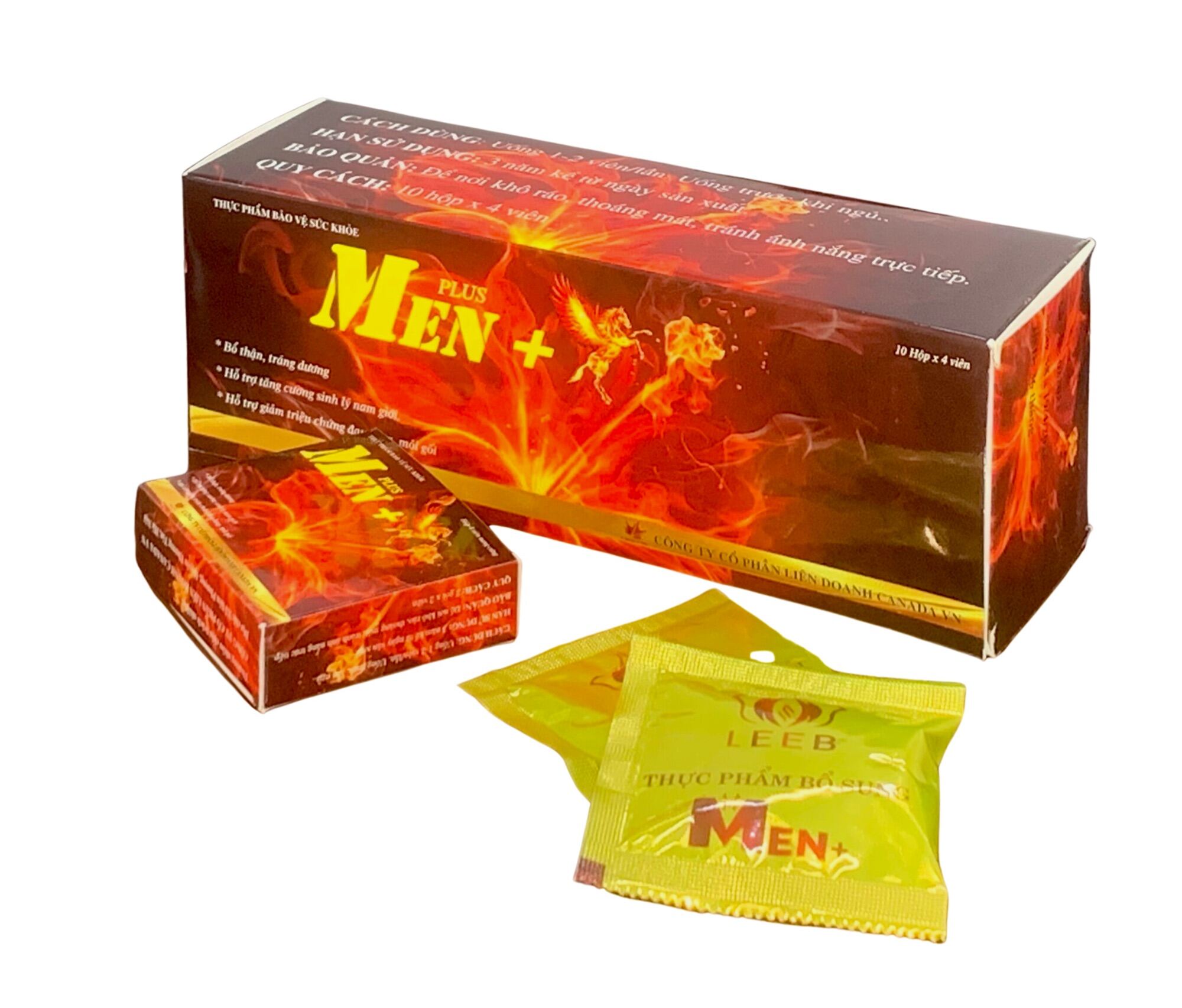 Viên uống Men +  hộp 4 viên , giúp tăng cường sinh lý nam