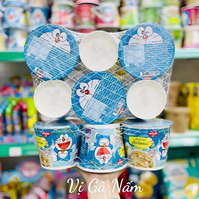 Lốc 6 ly mì tôm trẻ em Doraemon Thái Lan Nội Địa
