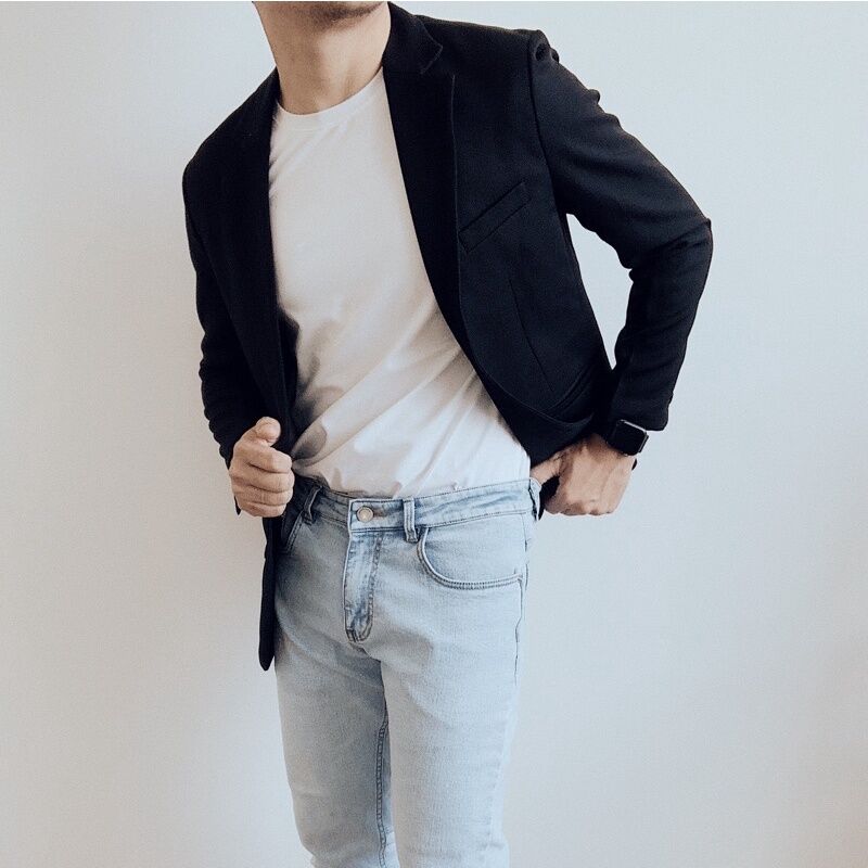 Full Size Áo vest nam Blazer Vải Dạ Tweed giá chỉ 449k body kiểu Hàn Quốc   Aó Khoác Blazer nam đẹp  Shopee Việt Nam