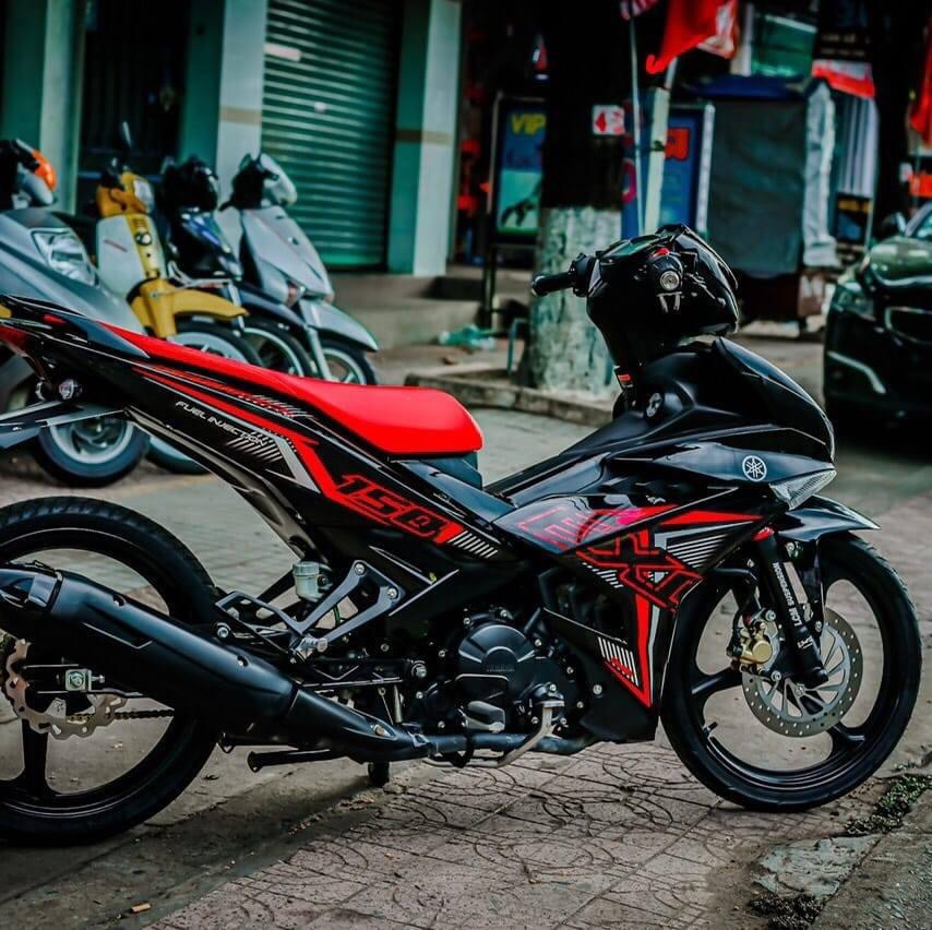 Tem rời exciter 150 đen phối đỏ siêu đẹp