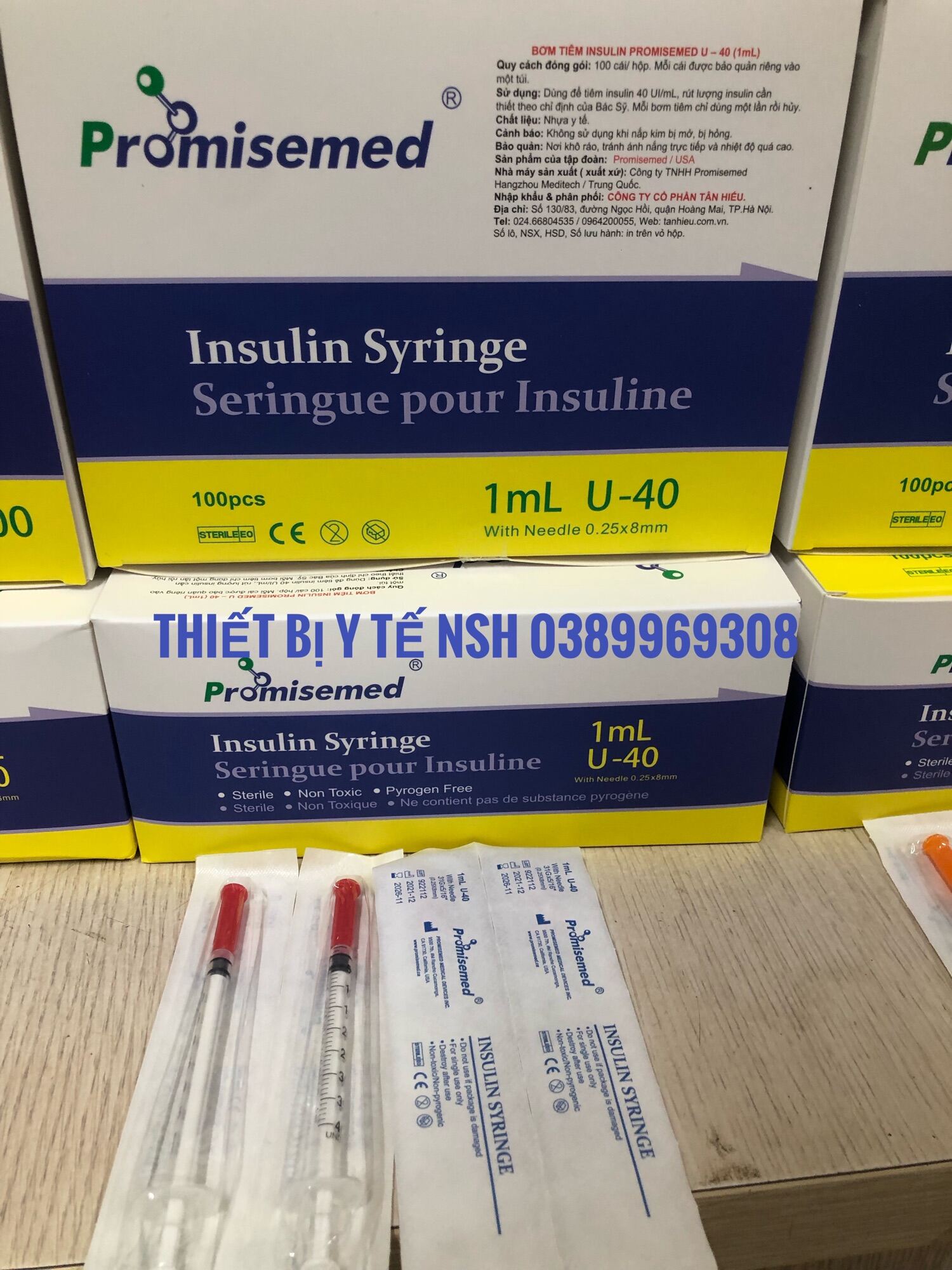 ❤[NẮP ĐỎ- HỘP 100C] Bơm kim tiêm Tiểu Đường Insulin PROMISEMED 1ml 40u,Bơm tiêm insulin Thẩm Mỹ Spa 