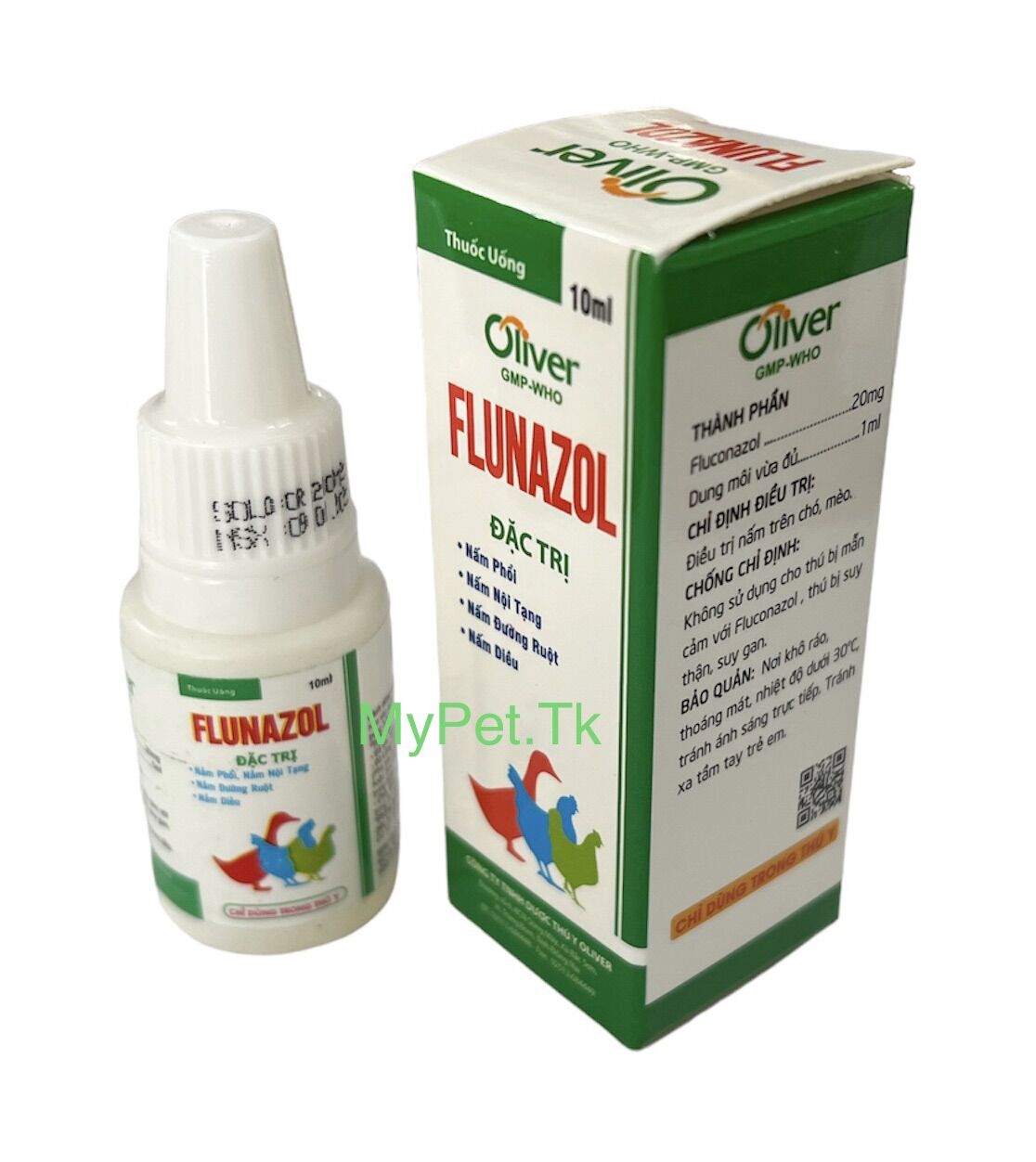 Oliver Flunazol 10ml - nấm phổi, nội tạng, ruột, diều, đẹn miệng