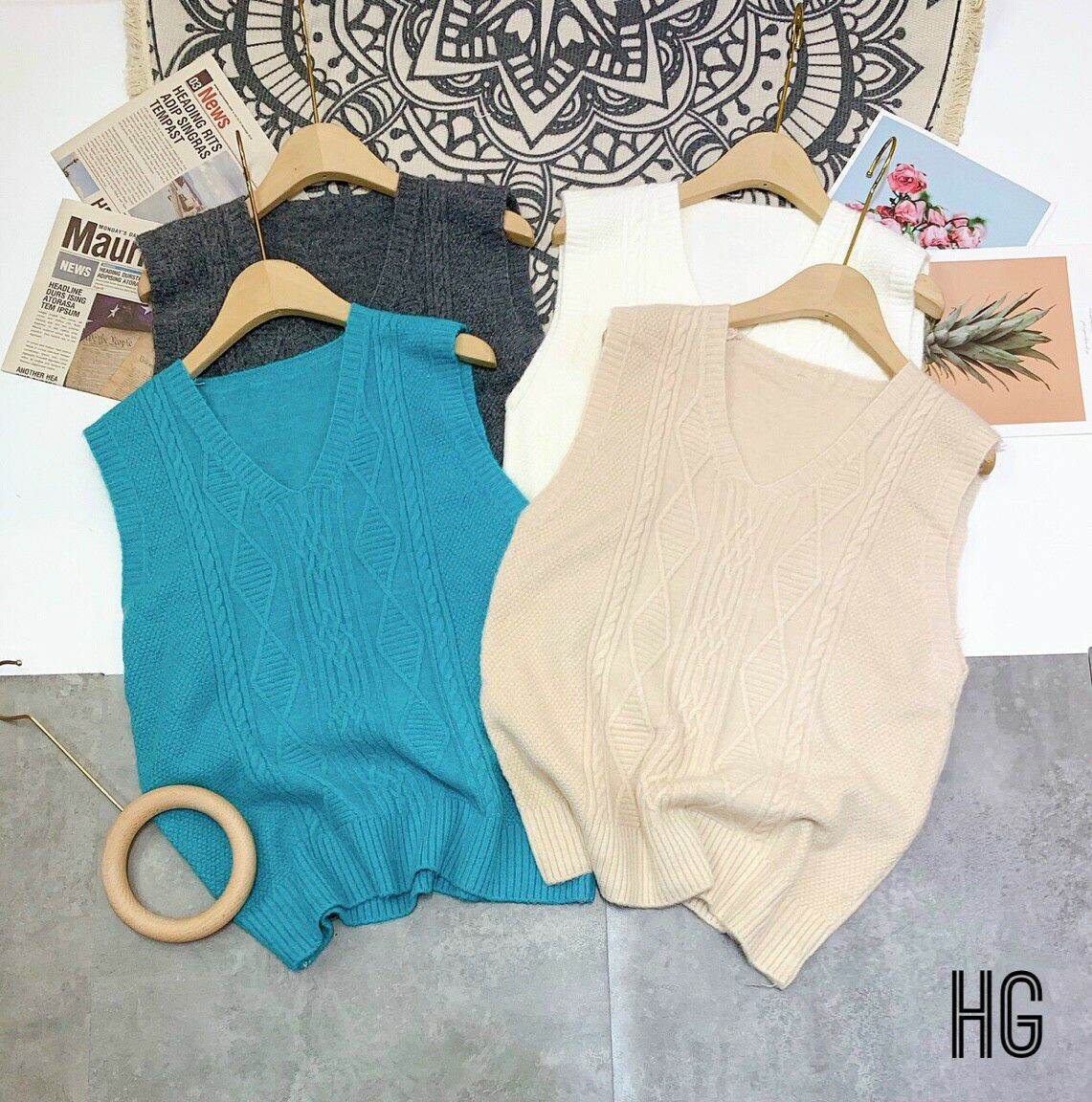 Áo len gile nữ thời trang - hàng đẹp ( không kèm aó trong )
