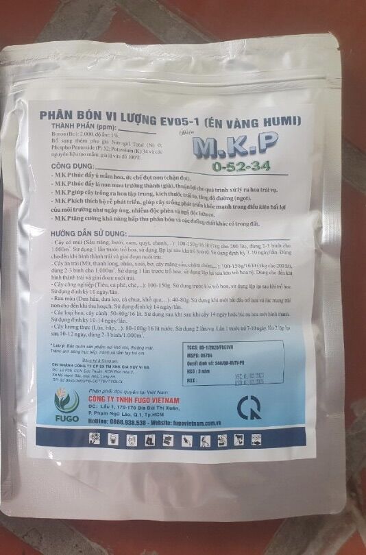 Phân bón MKP (0-52-34) thúc đẩy mầm hoa, chặn đọt gói 1kg
