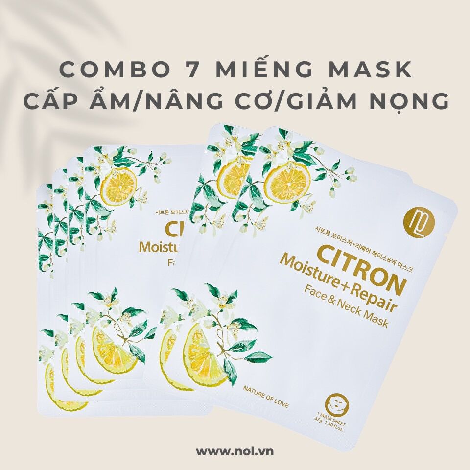 Combo 7 miếng mặt nạ citron moisture repair chống lão hoá và căng da