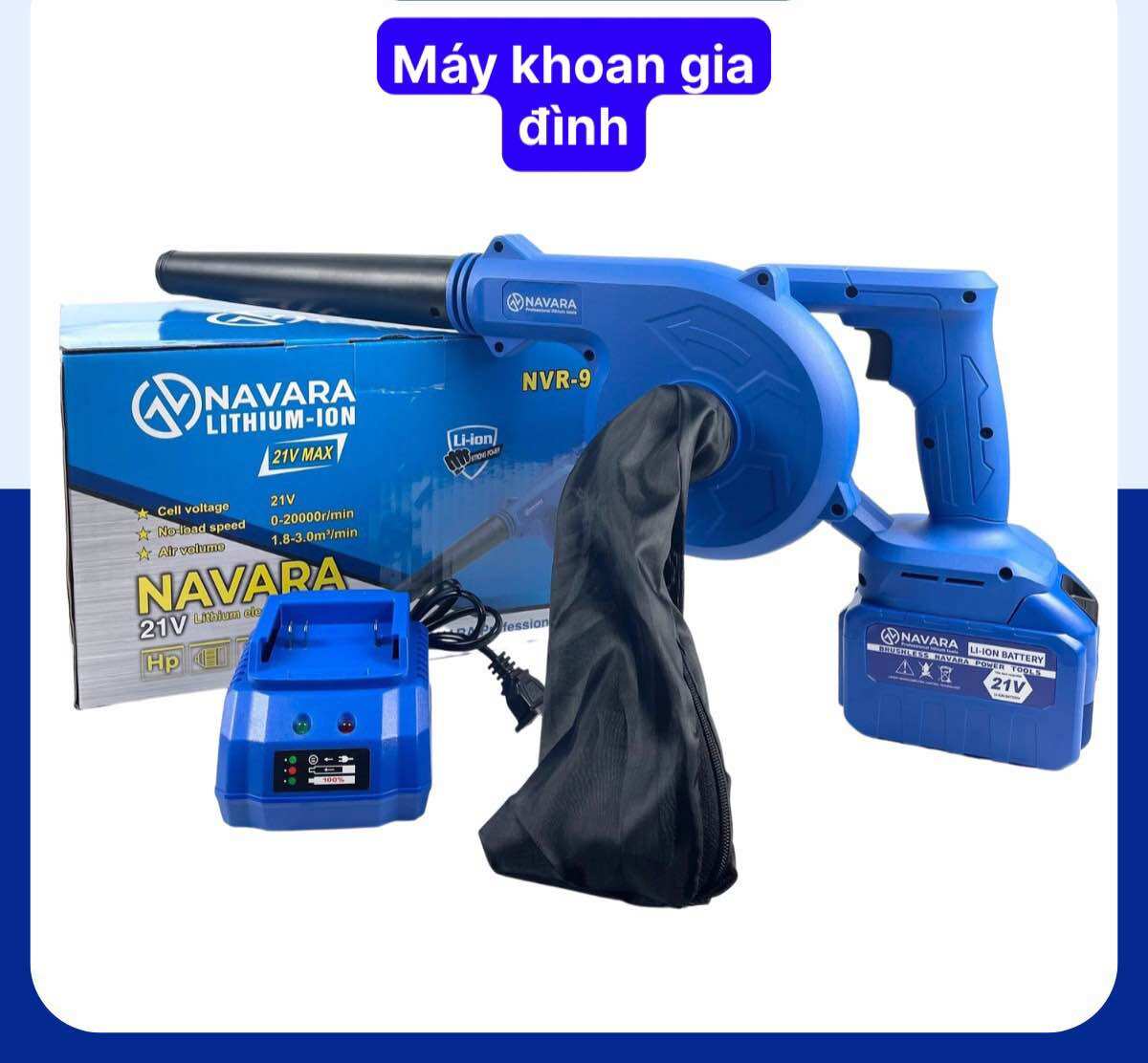 Máy thổi bụi dùng pin NAVARA, máy thổi hút bụi cầm tay công suất lớn 680W thổi sạch sẽ mọi ngóc ngách nhà bạn