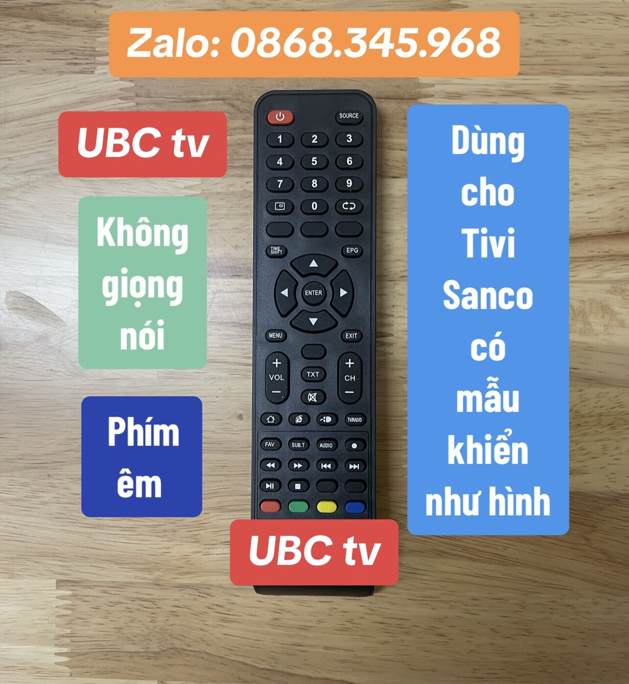 Điều khiển Tivi UBC hàng cao cấp
