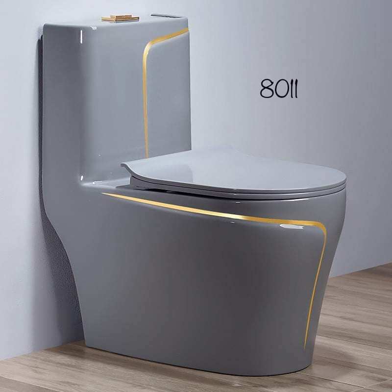 Bồn cầu 1 khối xám viền vàng 832